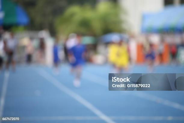 Blur Of Thai Children Are In Running Competition Stock Photo - Download Image Now - Child, Sports Race, Determination