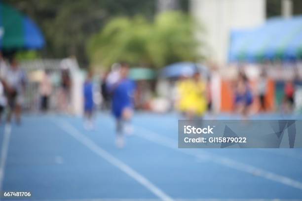 Blur Of Thai Children Are In Running Competition Stock Photo - Download Image Now - 10-11 Years, Adolescence, Athlete