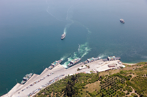 Aerial View of Ferry Boat Port