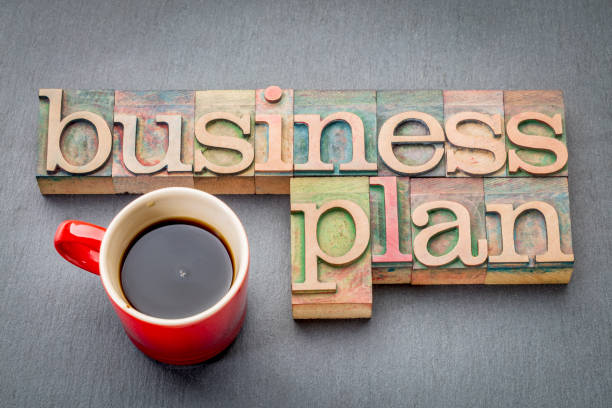 istock business plan word abstract in wood type 667490838