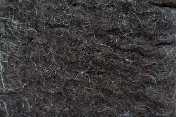 istock Close-up of black handmade woollen felt blanket 667491120