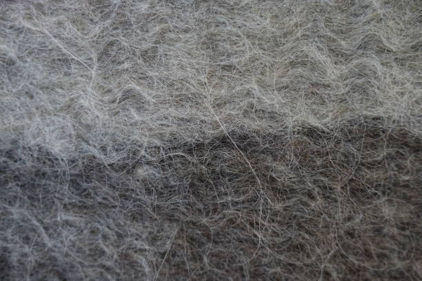 istock Close-up of grey handmade woollen felt blanket 667491256