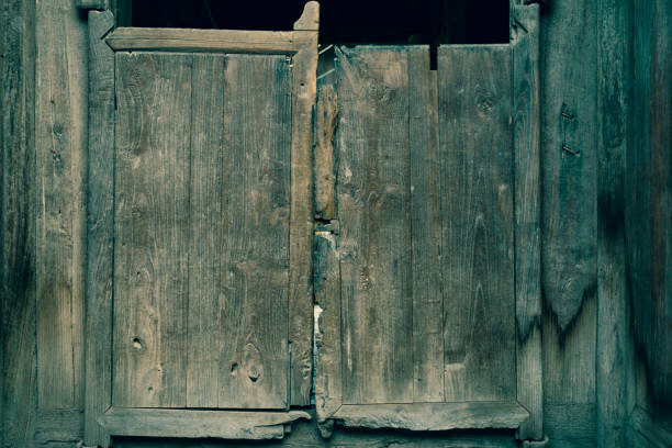 The old wooden door in china