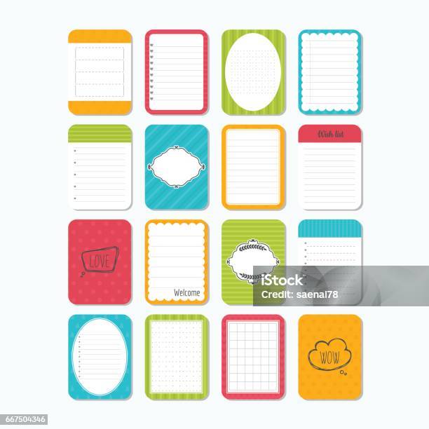 Note Wrapper Template Collection Of Various Note Papers Template For Notebooks Cute Design ...