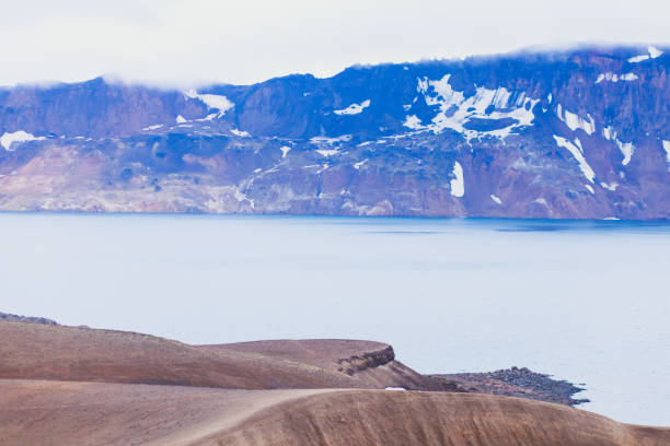 アイスランドの巨大火山アスケジャの2つのクレーター湖、アイスランドの眺め - grímsvötn ストックフォトと画像