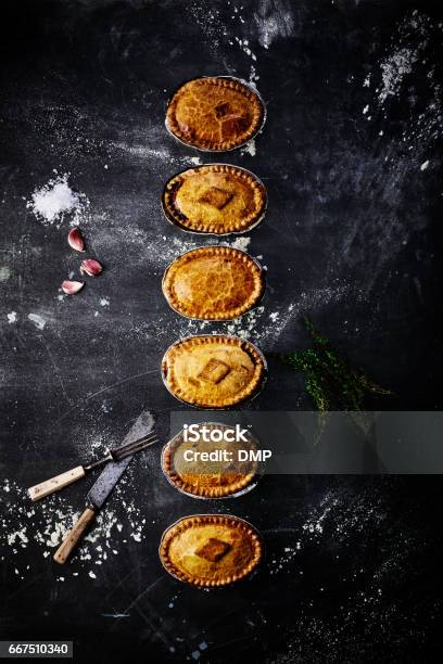 Varieties Of Meat And Vegetarian Pies On Table Stock Photo - Download Image Now - Meat Pie, Savory Pie, Baking