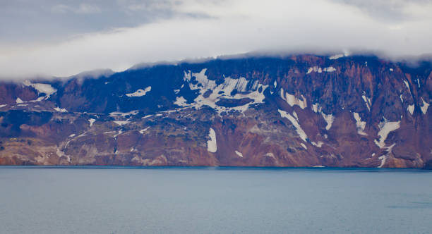 view of icelandic giant volcano askja with two crater lakes, iceland - grímsvötn imagens e fotografias de stock