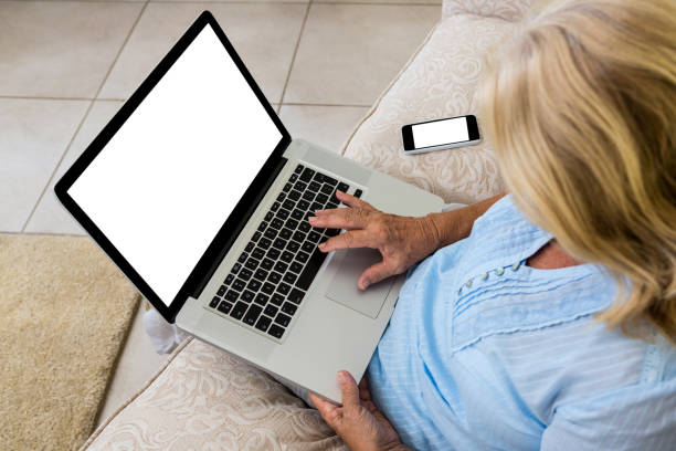 istock Senior woman using laptop at home 667518682