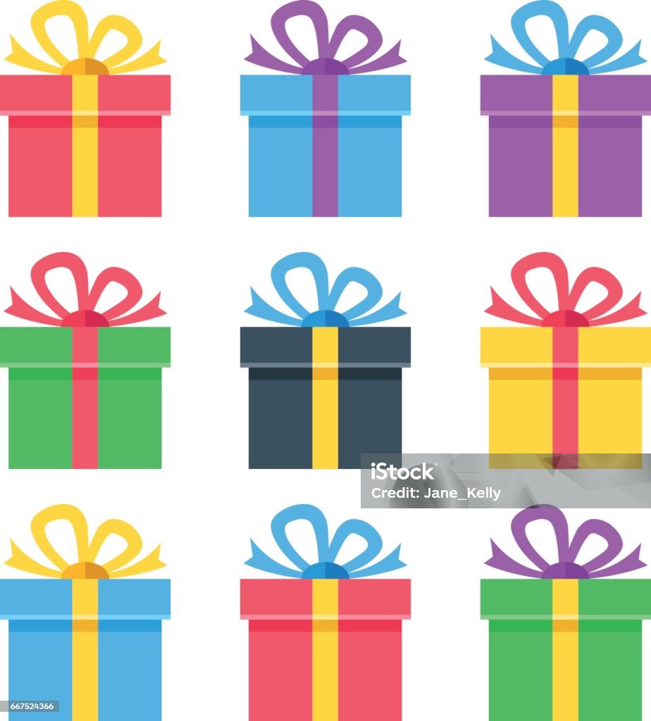 Gift icons set. Colorful gift boxes, giftboxes collection. Flat design graphic elements, flat icons set. Vector illustration Gift icons set. Colorful gift boxes, giftboxes collection. Flat design graphic elements, flat icons set for web banners, websites, printed materials, etc. Vector illustration Gift Box stock vector