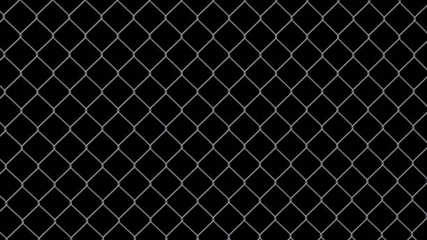 istock steel wire fence isolated on black background 667527856
