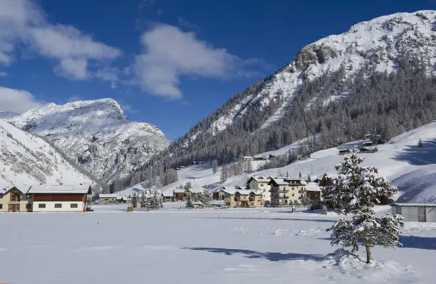 veduta della zona Pemont a Livigno in inverno - Winter view of Pemont Livigno
