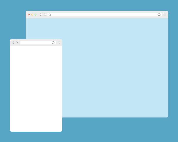 szablon sieci web platformy mobilnej - browser internet web page window stock illustrations