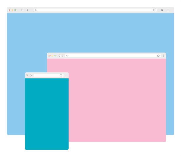 Desktop Computer, Tablet and Smartphone — Web Browser windows templates.