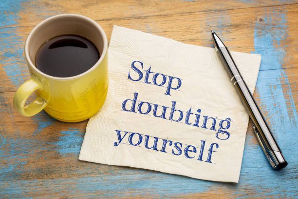 istock Stop doubting yourself napkin concept 667545682