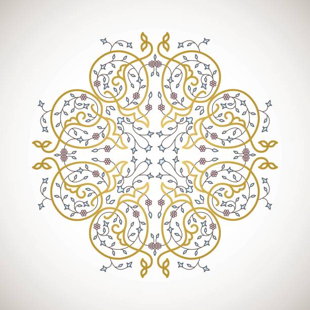 illustrations, cliparts, dessins animés et icônes de élément de décoration ornementale de vecteur. - arabic style frame elegance decoration