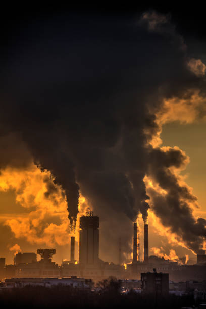 istock City. Smoke from the pipes. 667548778