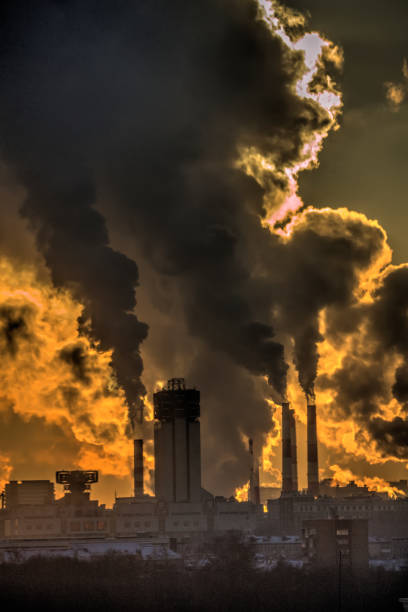 istock City. Smoke from the pipes. 667548876