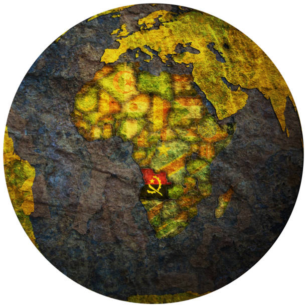 Closeup view of northern and central Africa section of cheap plastic globe