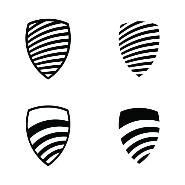 Vector illustration of Variants of vector shields from lines