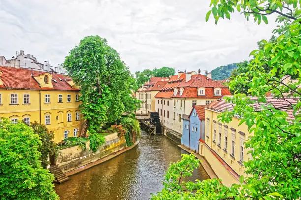 Kampa Island with Certovka River and Watermill in Old Prague, Czech Republic