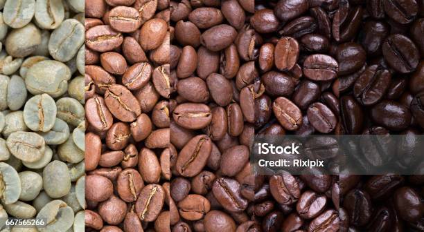 Coffee Bean Collage Stock Photo - Download Image Now - Roasted Coffee Bean, Roasted, Variation