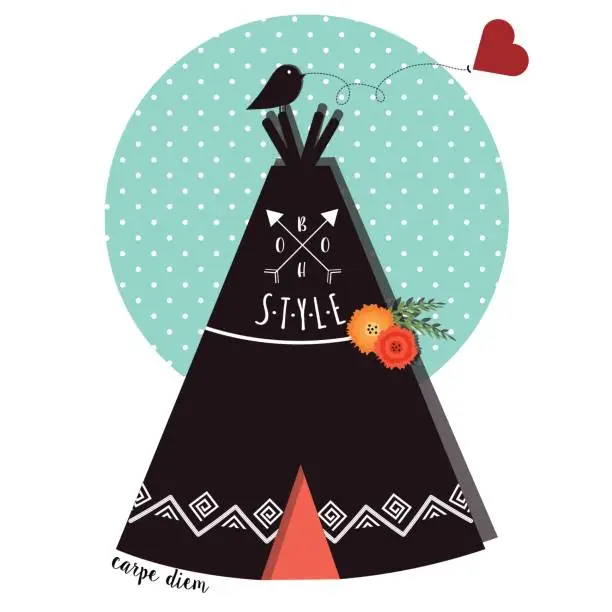 Vector illustration of WIGWAM BOHO