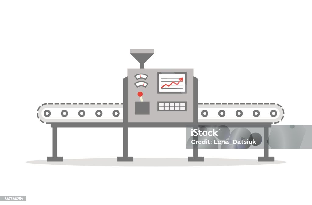 Isolated Conveyor belt in flat design. Factory production-vector illustration. Production concept. Production concept. Isolated Conveyor belt in flat design. Factory production-vector illustration. Conveyor Belt stock vector