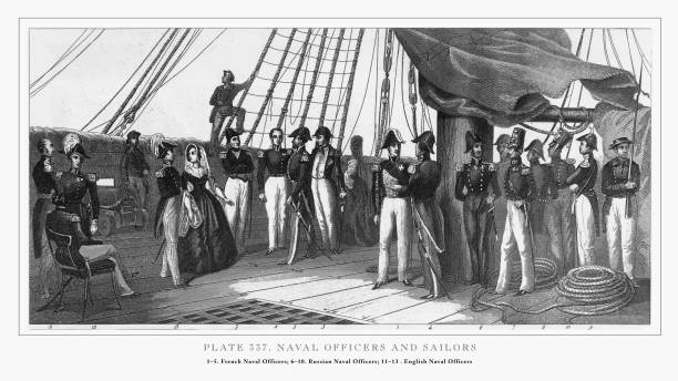 istock Naval Officers and Sailors Engraving, 1851 667571328