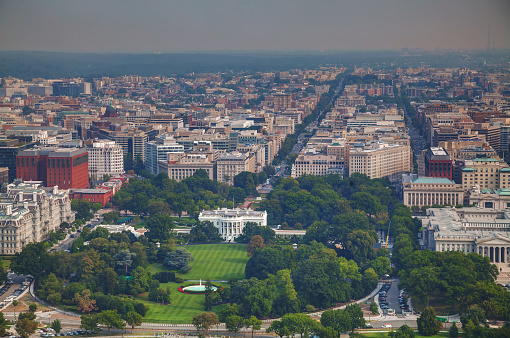 Washington, DC cityscape with the White House
