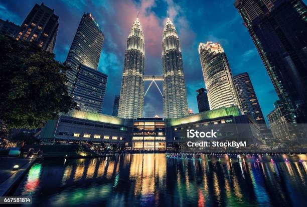 Kuala Lumpur In Malaysia Stock Photo - Download Image Now - Night, Architecture, Asia