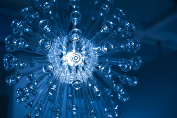 decorative designer chandelier on a dark background.