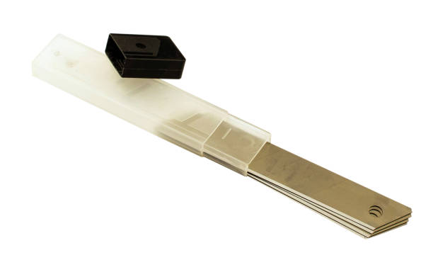 istock Transparent box with blades for knives 667592508