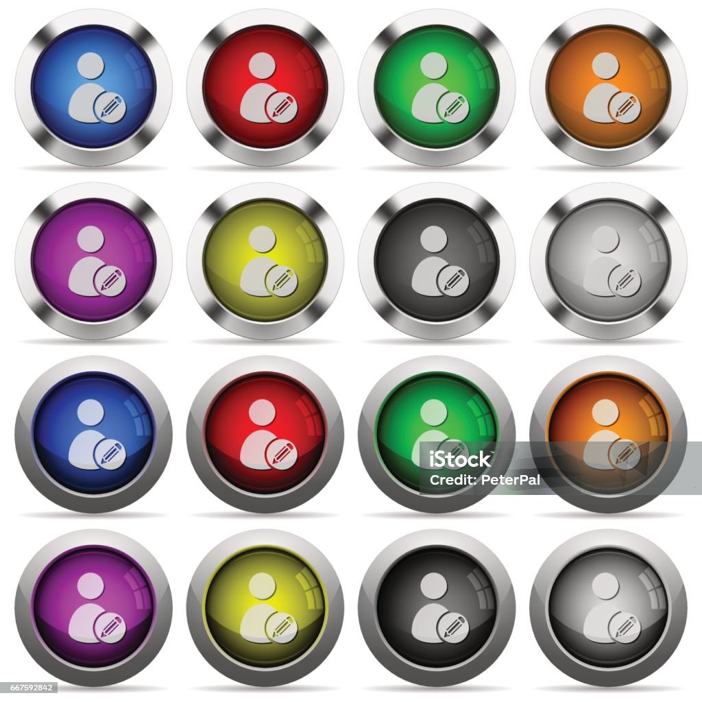 User Id Button Edit User Account Button Set Stock Illustration - Download Image Now ...