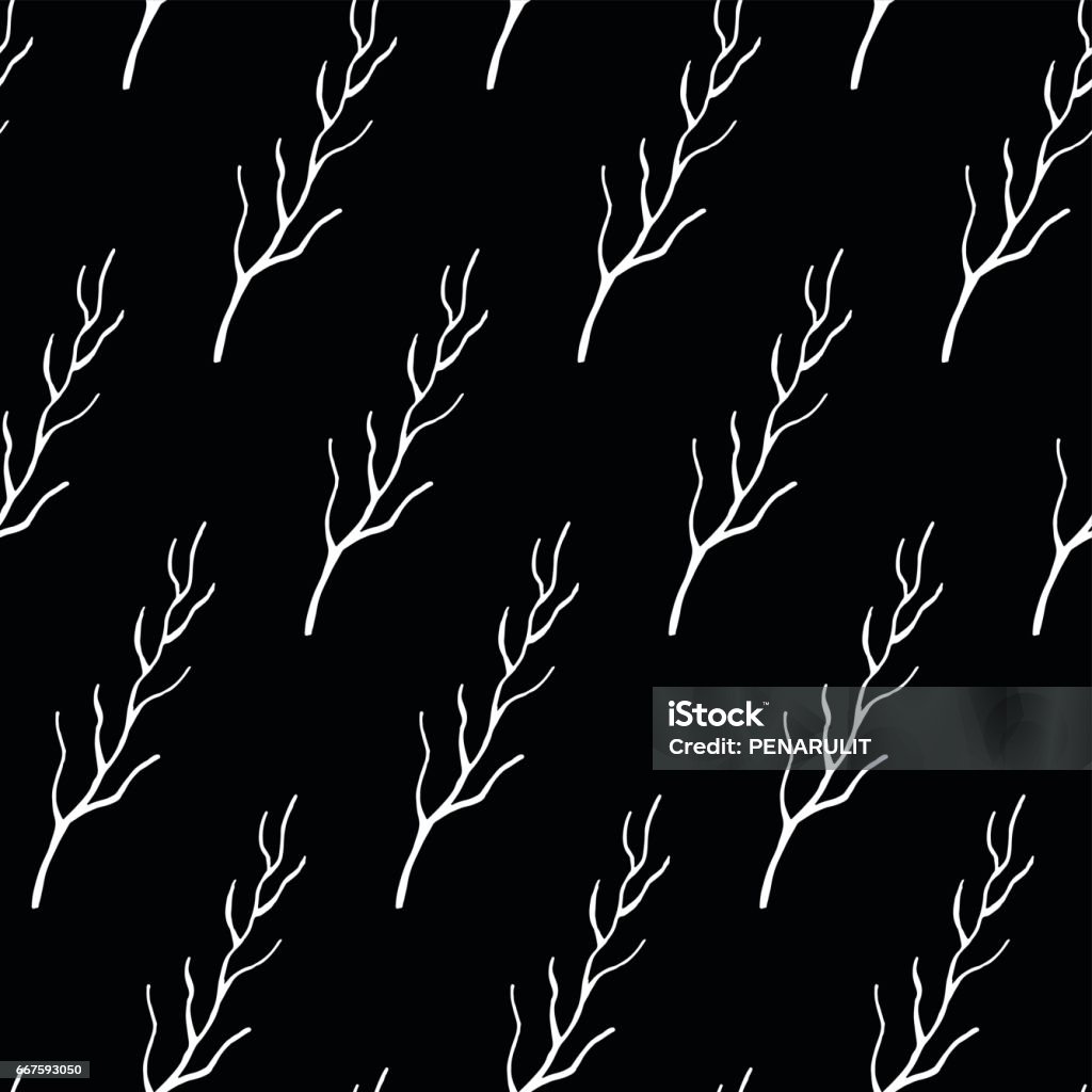 Twigs Pattern Hand Drawn Twigs Seamless Pattern Stock Illustration - Download Image ...