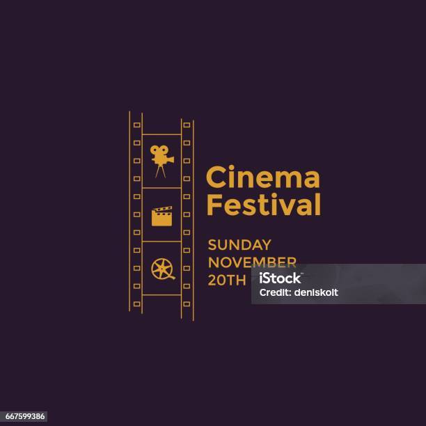 Cinema Festival Emblem Stock Illustration - Download Image Now - Movie, Film Festival, Plan - Document