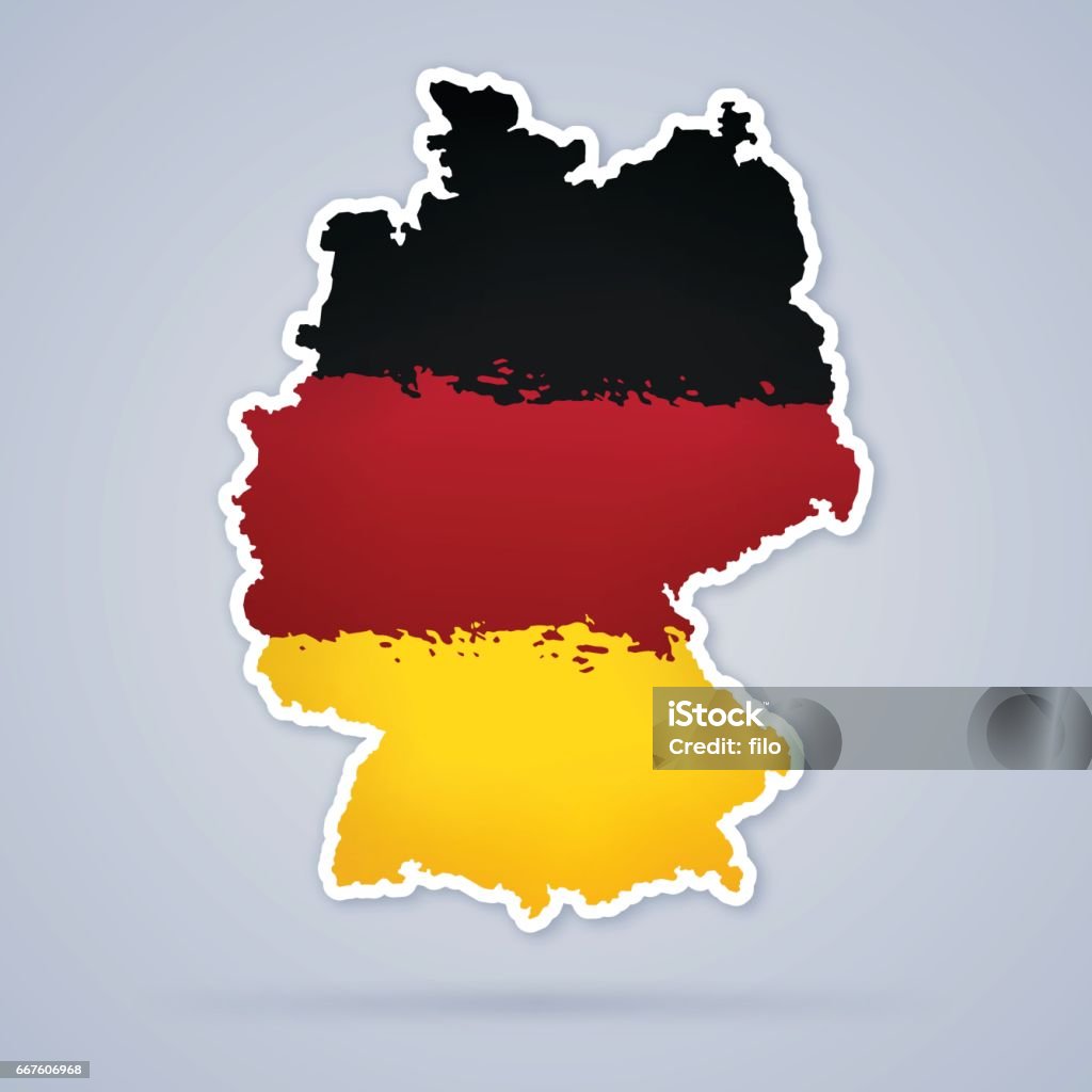 Germany Flag Map Germany flag map concept. Germany stock vector