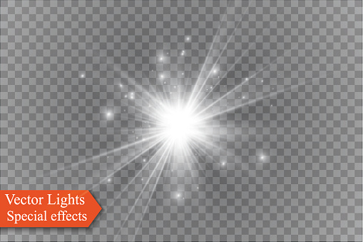 star on a transparent background,light effect,vector illustration. burst with sparkles.Sun.Special effect isolated on transparent background.spark