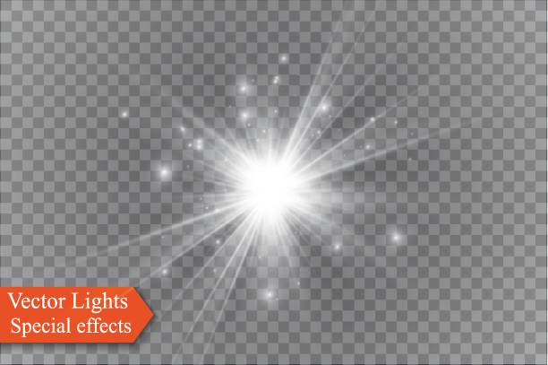 star on a transparent background,light effect,vector illustration. burst with sparkles star on a transparent background,light effect,vector illustration. burst with sparkles.Sun.Special effect isolated on transparent background.spark sun sparkle stock illustrations