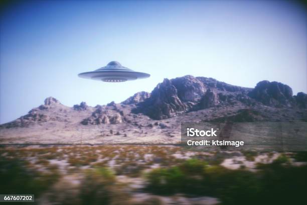 Alien Spaceship On Earth Stock Photo - Download Image Now - UFO, Conspiracy Theory, Alien