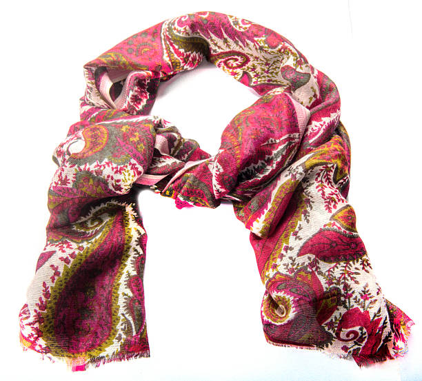 istock Colorful motley indian scarf isolated 667610700
