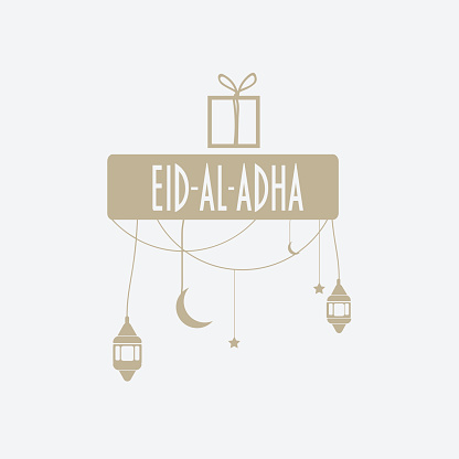 Muslim community holiday eid al-adha greeting card.