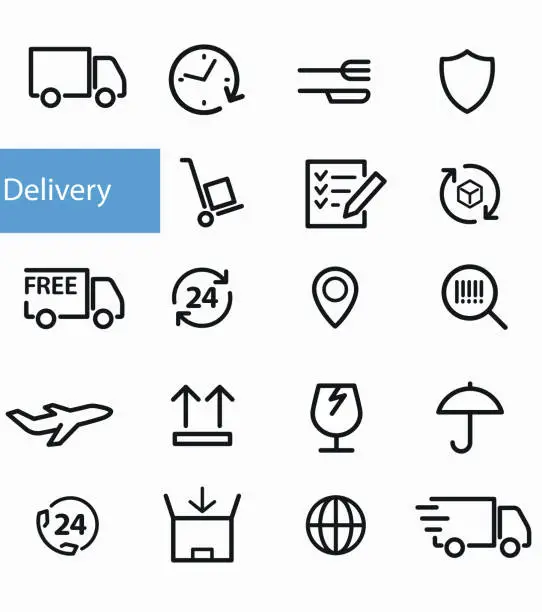 Vector illustration of Shipment and delivery icons