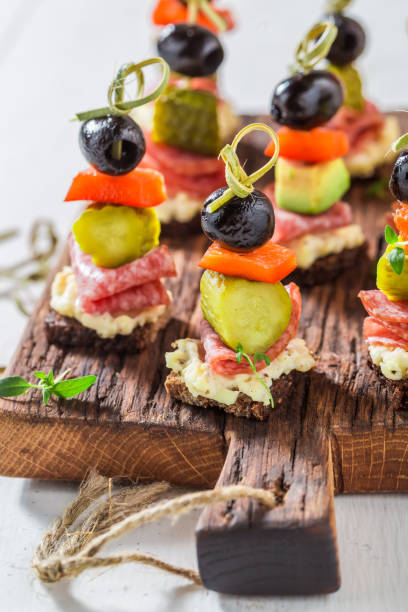 istock Healthy various cold snacks with fresh ingredients for party 667624780
