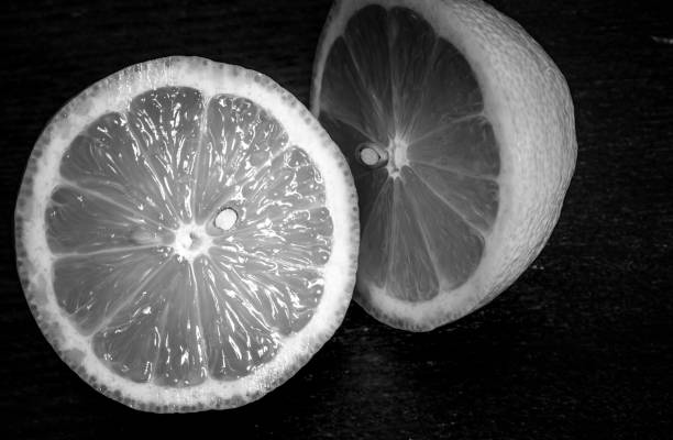 istock Lemon close up with black and white color 667632990