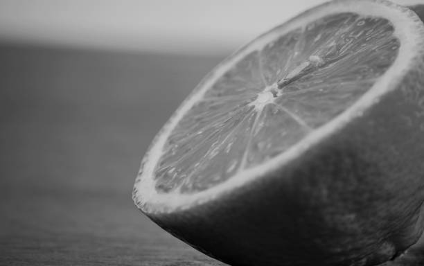 istock Lemon close up with black and white color 667632998