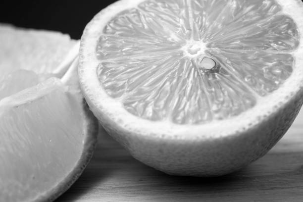 istock Lemon close up with black and white color 667633026
