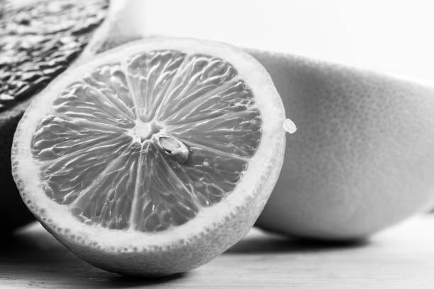istock Lemon close up with black and white color 667633036