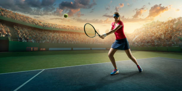 istock Tennis: Female sportsman in action 667637446