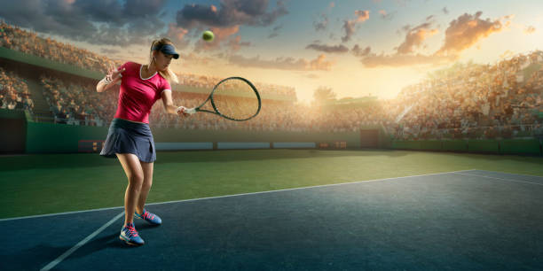 istock Tennis: Female sportsman in action 667637448