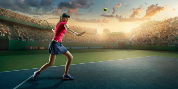 istock Tennis: Female sportsman in action 667637456
